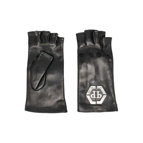 PHILIPP PLEIN Шелк, Телячья кожа Перчатки Женские