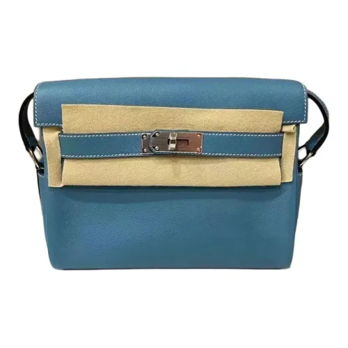 HERMES Kelly Messenger Кожа Evercolor Сумка через плечо Маленький Унисекс D2 Новый BLEU Jean Новый Джинсовый синий