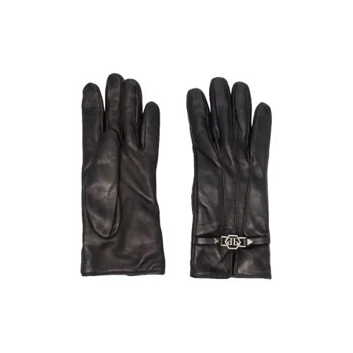 PHILIPP PLEIN Телячья кожа, кашемир, женские перчатки
