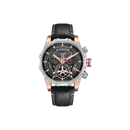HANBORO Кварцевый механизм Мужские часы 46мм*46мм*15,5мм Черный