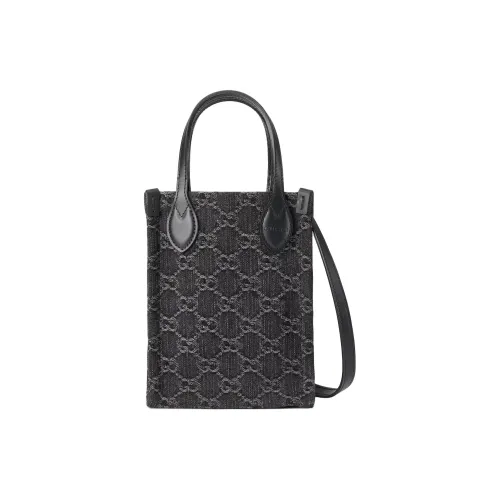 GUCCI Ophidia Denim Сумка через плечо Сумка Mini Женская Серый и Черный