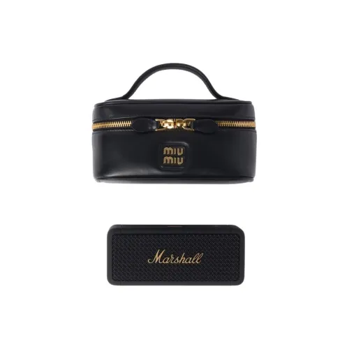 MIU MIU MARSHALL Коллаборация Кожа Хранение Сумка Унисекс Черный