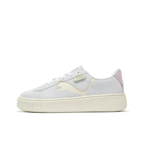 PUMA Suede Platform Скейтборд Кроссовки Низкие Серый Бежевый Женские