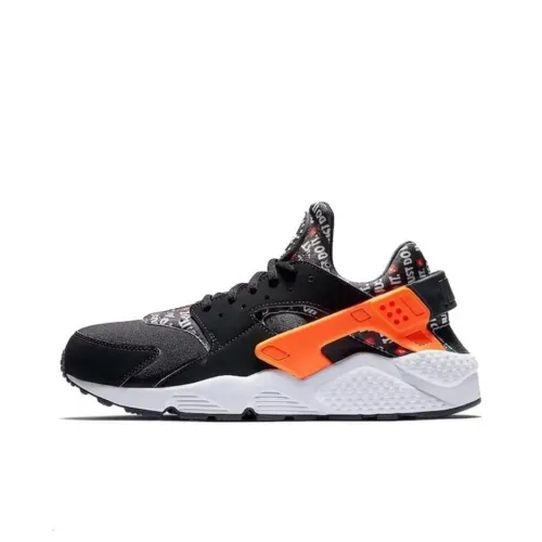 Nike Air Huarache Run Амортизация Износостойкий Низкий Топ Беговые кроссовки Унисекс Черный Оранжевый