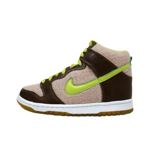 Nike Dunk High Slip-Resistant Abrasion-Resistant High Top Скейтборд Кроссовки Женские Коричневый