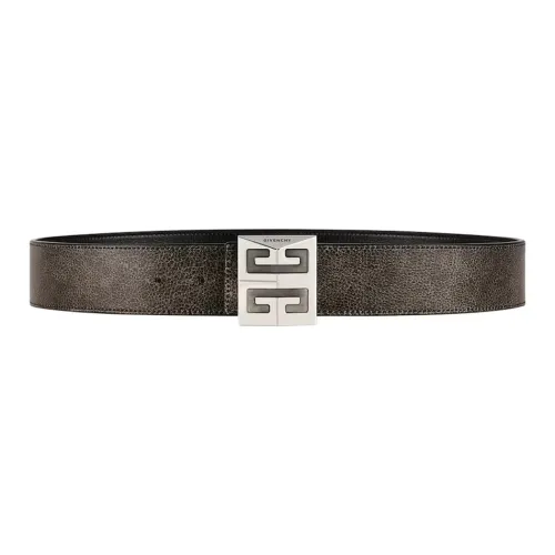 GIVENCHY 4G Pattern Metal Smooth Clasp Leather Belts Men's Black Width 3,8 см
