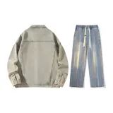 Set (Желтая грязная куртка + винтажные синие джинсы)