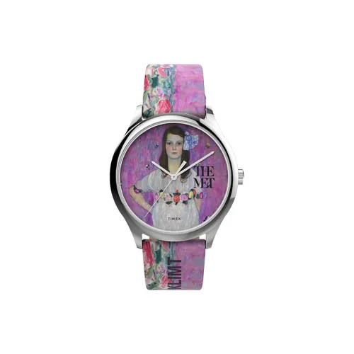 TIMEX THE MET Collaboration Collection Мужские часы Кварцевый механизм Кожаный ремешок 40 мм Фиолетовый циферблат Часы