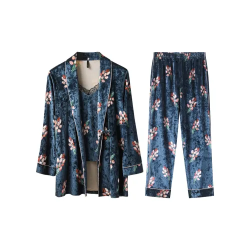 H YXIANG Пижамный комплект женский синий