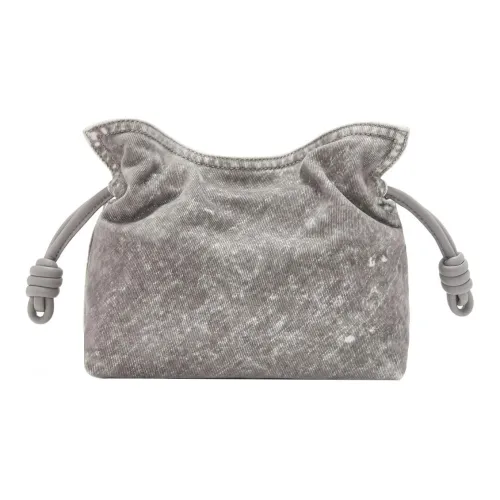 LOEWE Flamenco Ткань Одно плечо Через плечо Клатч Мини Женский Серый