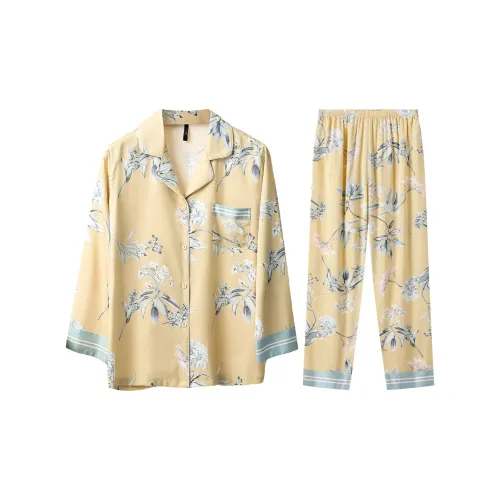 H YXIANG Пижамный комплект женский светло-желтый