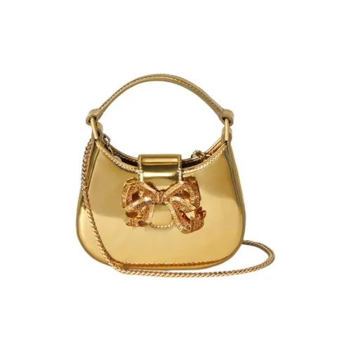 Self Портрет Кожа Наппа Хобо Сумка Клатч Сумка на одно плечо Микро Женская Золотая