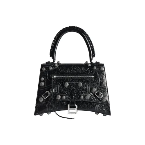 Balenciaga HourglassLe Cagole Fine Grained Овчина Сумка через плечо Сумка Средний Женские Черный