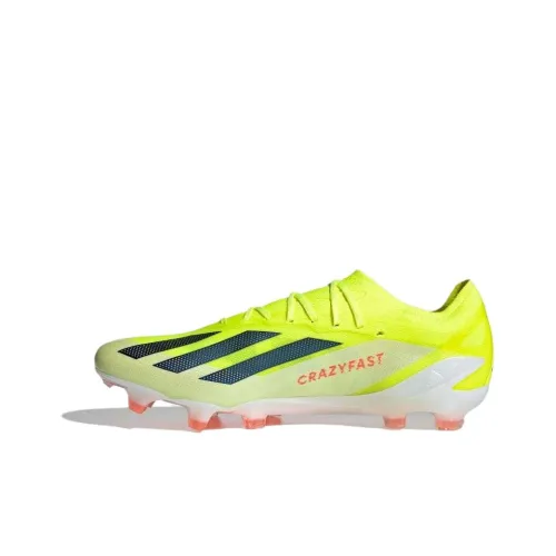 Adidas X CRAZYFAST FG Твердое покрытие искусственные шипы амортизация износостойкие футбольные бутсы унисекс желтый