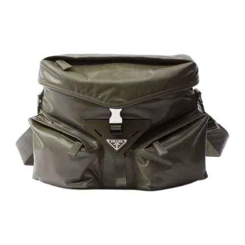 PRADA Сумка через плечо из кожи мужская зеленая