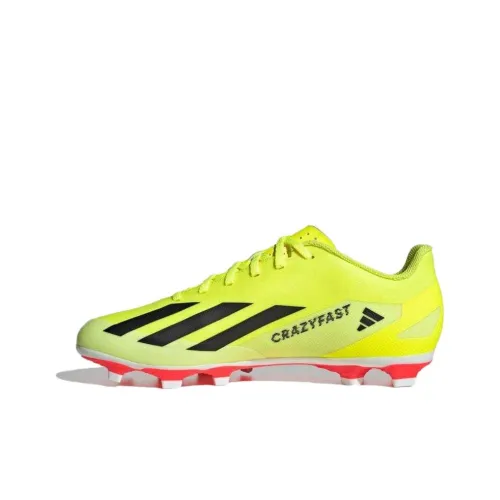 Adidas X Crazyfast Club FG Твердый грунт Искусственный шип Амортизация Износостойкие футбольные бутсы Унисекс Желтый