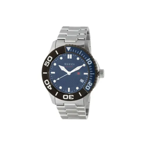 GUCCI G Timeless Collection Мужские часы Кварцевый механизм Ремешок из нержавеющей стали 45 мм Синий циферблат