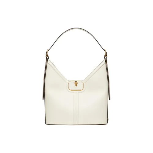 Valentino Рельефная Телячья Кожа Сумка-хобо Сумка через плечо Женская Айвори