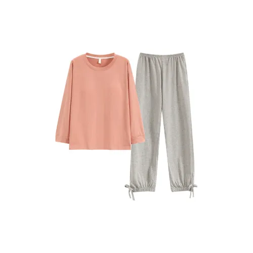 Pretty Lady Домашний костюм женский персиковый серый