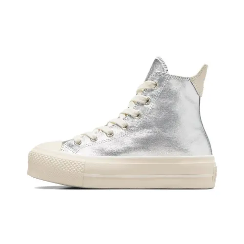 Converse Chuck Taylor High Топ Кеды Женские Белые Серебряные