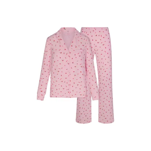 SKIMS Valentine's Day Collection Мягкий Lounge Sleep Set Pajama Set Women's Cherry Blossom Print Cherry Blossom Print