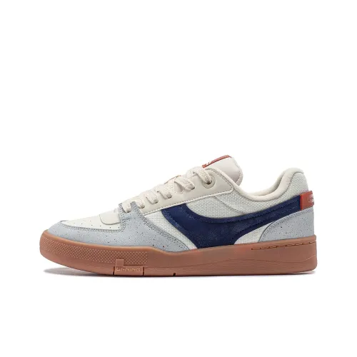 LINING Zhengrong 92S Амортизация Износостойкие Низкие Кроссовки для скейтбординга Мужские Белые и Синие