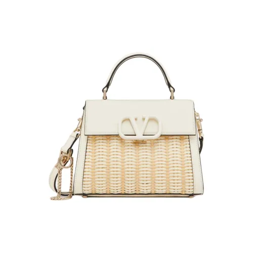 Valentino VSLING Ivy Wicker Сумка через плечо Сумка Маленькая Женская Естественный цвет с Айвори