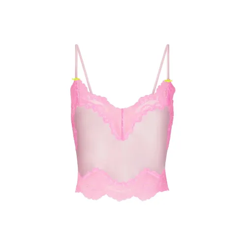 SKIMS Valentine's Day Collection Ткани вязаные SHINE Кружево CAMI Топ на бретелях Женские Вишневый цветок Вишневый цветок