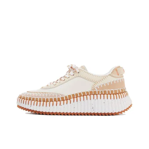 Chloe Nama Низкий Топ Повседневная Обувь Женская Экрю