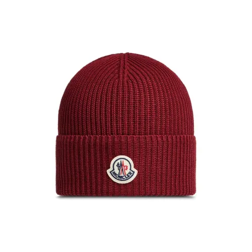 Moncler Cotton Beanies Men's Burgundy