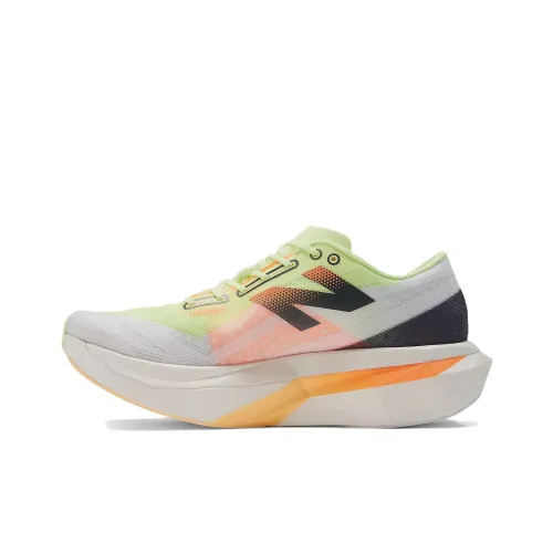 New Balance Elite v4 Беговые кроссовки Низкий верх Белый Желтый Розовый Мужской