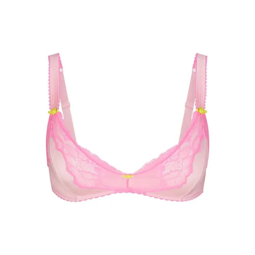 SKIMS Valentine's Day Collection Эластичный Сатин Кружево Треугольник Брейлетт Бюстгальтер Женский Вишневый цветок Вишневый цветок