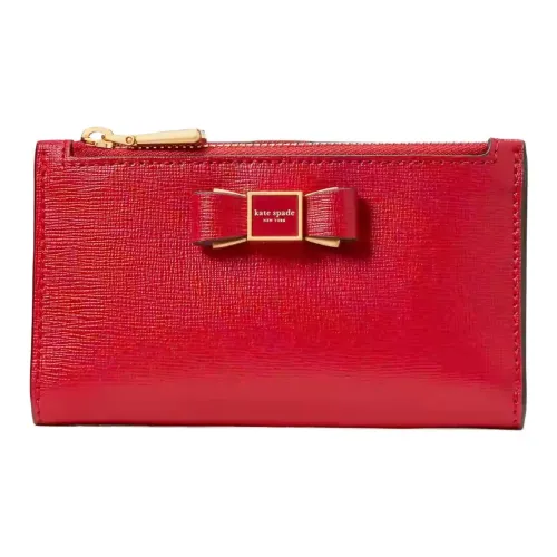 Kate Spade Saffiano Кожа Мелочь Кошелек Держатель для карт кошелек Маленький Женский Вишнево-красный