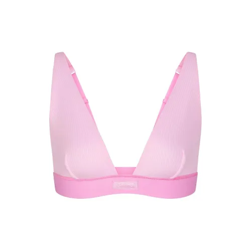 SKIMS День святого Валентина Хлопок Ребро Plunge Бюстгальтер Бюстгальтер Женский Жевательная резинка Жевательная резинка