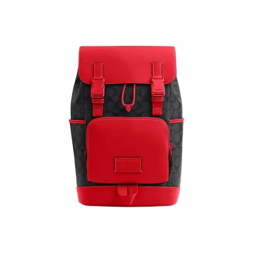 COACH Track Коровья кожа с искусственной кожей большой рюкзак мужской угольно-серый яркий цвет POPPY