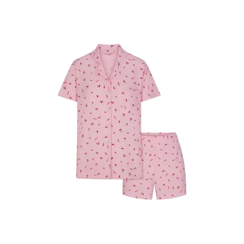 Skims Valentine's Day Collection Вишневый цветок Принт/Вишневый цветок Принт Женские Пижамные комплекты