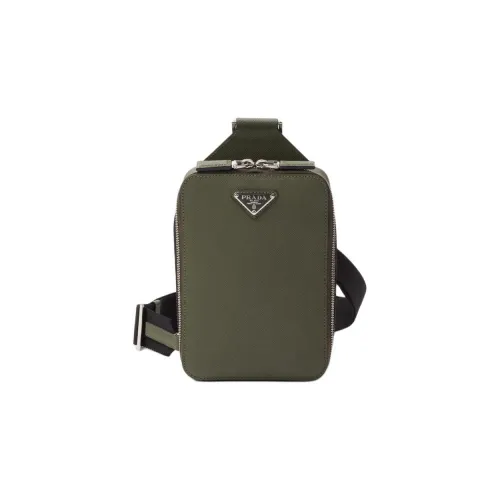 PRADA Saffiano Кожа Сумка через плечо Sling Сумка Мужская Зеленая