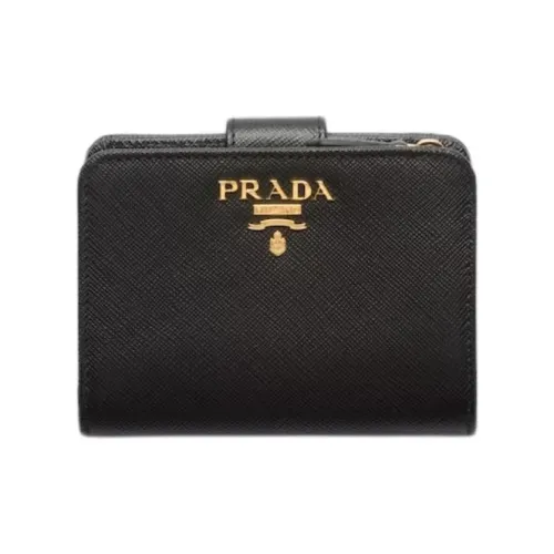 PRADA Saffiano кожа кошелек женский черный и светло-розовый