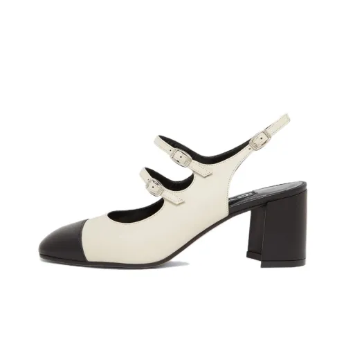 Carel Грубый каблук Туфли Мэри Джейн Женские Черный Белый