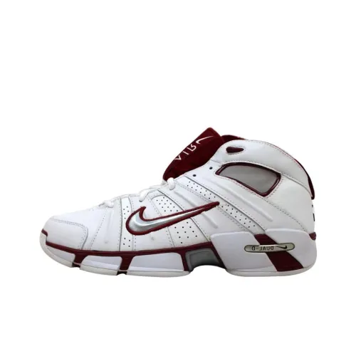 Nike Air B Шар Амортизация Износостойкий MID Топ Винтажные баскетбольные кроссовки Унисекс Белый и красный