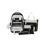 Черный комплект из 5 предметов с рюкзаком, подвеской в виде медведя и бейджем