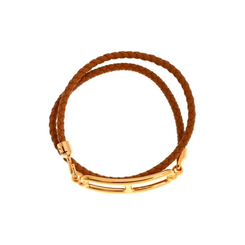 HERMES Кожа Золото Браслеты Унисекс Коричневый