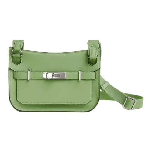HERMES Jypsiere Swift Телячья кожа Сумка через плечо Мини Женская Зеленая