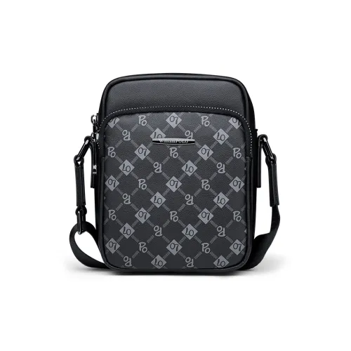 WilliamPOLO Сумка через плечо из коровьей кожи для мобильного телефона стандартная мужская черная