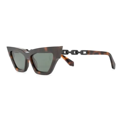 OFF Белый Нерегулярная форма Солнцезащитные очки Унисекс Коричневый