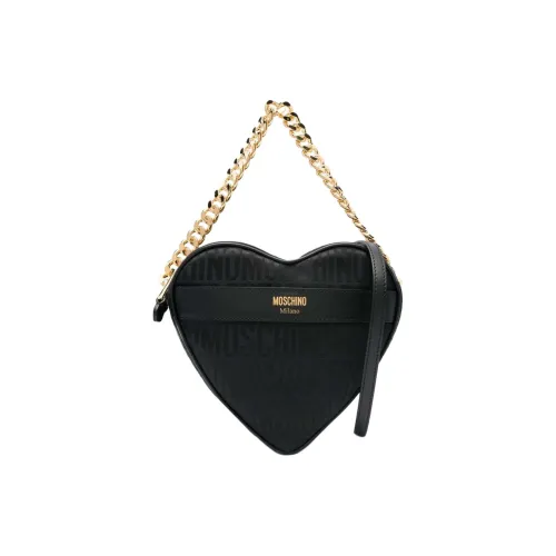 MOSCHINO Телячья кожа Тоут Сумка Сумка для покупок Сердце Формированная Сумка Сумка Женская Черная