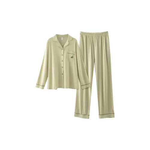 Sharefun Лаймово-зеленый Женские Пижамные Комплекты