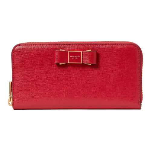 Kate Spade Кожа Клатч Кошелек Женские Вишнево-красный