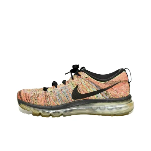 Nike Air Max Flyknit Low Топ Беговые кроссовки Женские Желтый Розовый Черный