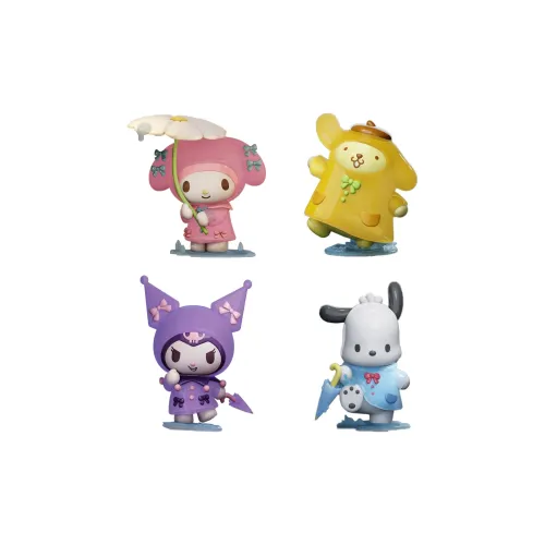 Wolf Bowang x Sanrio Kuromi Pochacco Rainy Day Collection Слепые коробки Один Яркий Коробка Целая коробка 4 шт